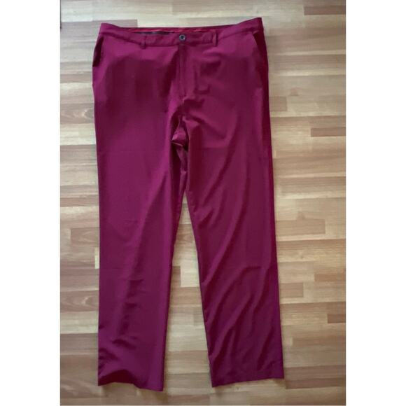 Short Par 4 Burgundy Moisture Wicking Golf Pants  38/32 - Picture 1 of 4